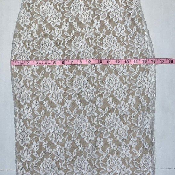 LOVE fire white lace sleeveless mock neck midi dress size Medium - Picture 12 of 16